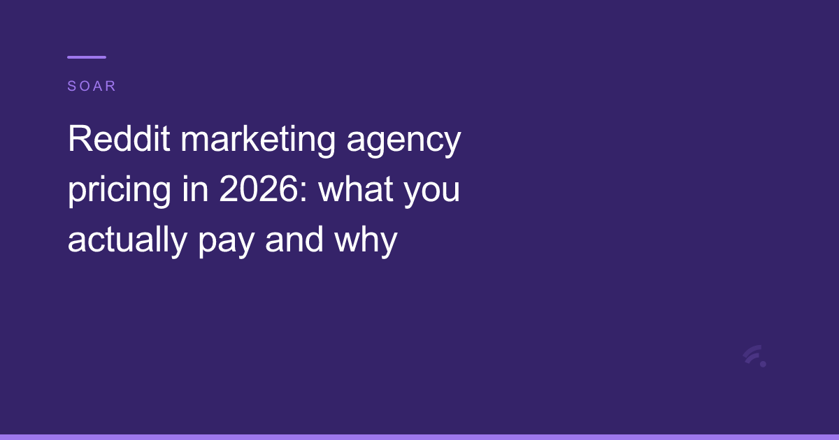 Reddit marketing agency pricing in 2026