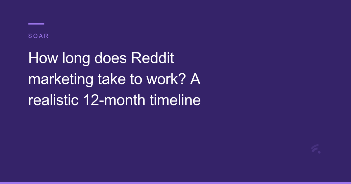 A realistic 12-month Reddit marketing timeline